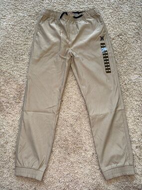 Hurley Men's Khaki Elastic Waist Jogger Pants